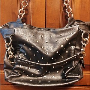 Charming Charlie Gray rhinestone encrusted purse
